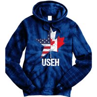 Half Canadian American USEH Canada USA Flag United States Tie Dye Hoodie