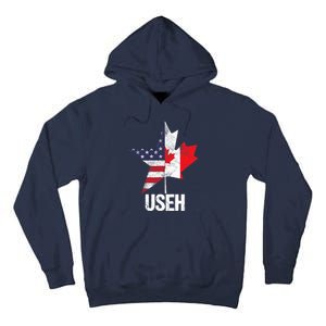 Half Canadian American USEH Canada USA Flag United States Tall Hoodie