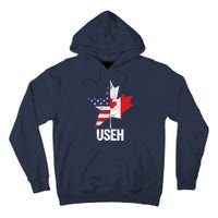 Half Canadian American USEH Canada USA Flag United States Tall Hoodie