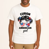 Half Cuban And American America Cuba Usa Flag Girl Cute Tall T-Shirt