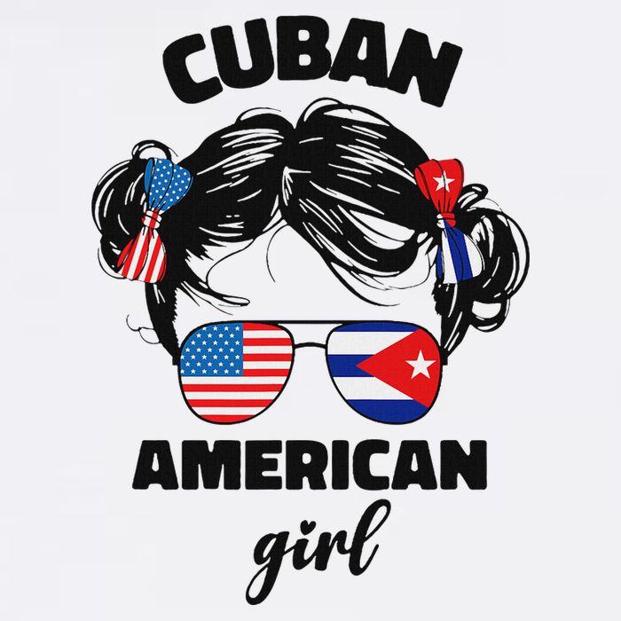 Half Cuban And American America Cuba Usa Flag Girl Cute Tall T-Shirt