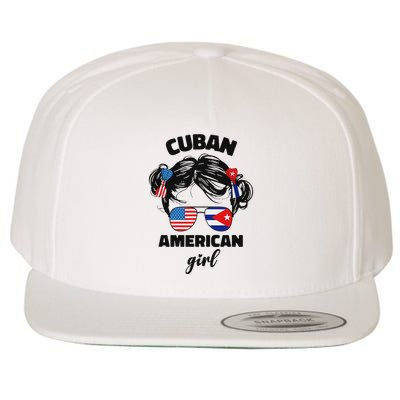 Half Cuban And American America Cuba Usa Flag Girl Cute Wool Snapback Cap