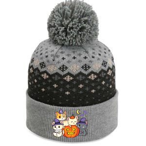 Halloween Cats Anime Cat Kawaii Neko Pumpkin Cat Lover Witch The Baniff Cuffed Pom Beanie