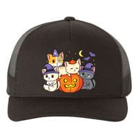 Halloween Cats Anime Cat Kawaii Neko Pumpkin Cat Lover Witch Yupoong Adult 5-Panel Trucker Hat