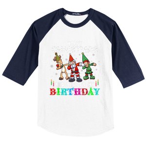 Happy Christmas And Yes ItS My A Birthday Gift Baseball Sleeve Shirt