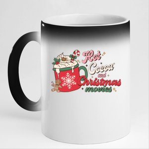 Hot Cocoa And Christmas Movies 11oz Black Color Changing Mug