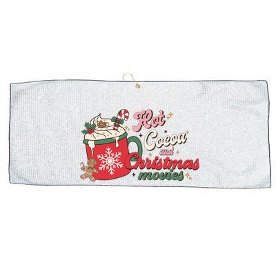 Hot Cocoa And Christmas Movies Large Microfiber Waffle Golf Towel