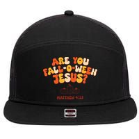 Halloween Christian Are You Fall O Ween Jesus 7 Panel Mesh Trucker Snapback Hat