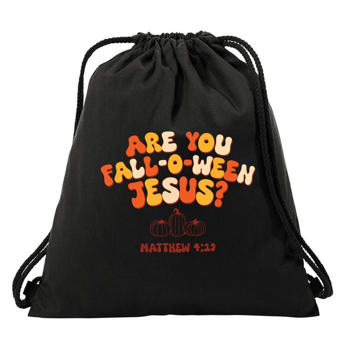Halloween Christian Are You Fall O Ween Jesus Drawstring Bag