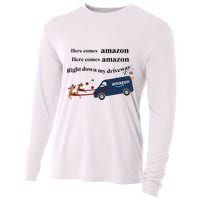 Here Comes Amazon Christmas Funny Cooling Performance Long Sleeve Crew