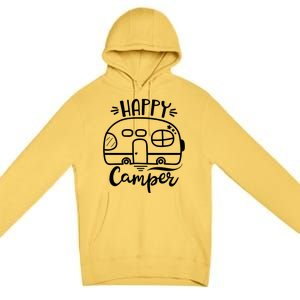 Happy Camper Adventure Travel Premium Pullover Hoodie