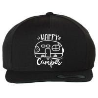 Happy Camper Adventure Travel Wool Snapback Cap