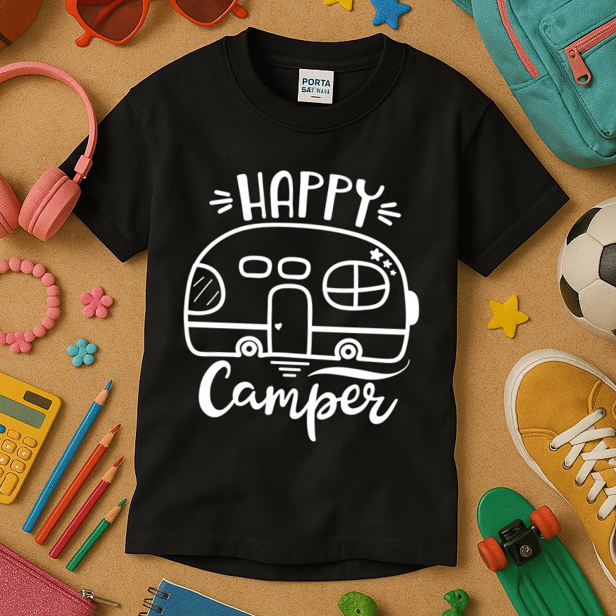 Happy Camper Adventure Travel Kids T-Shirt