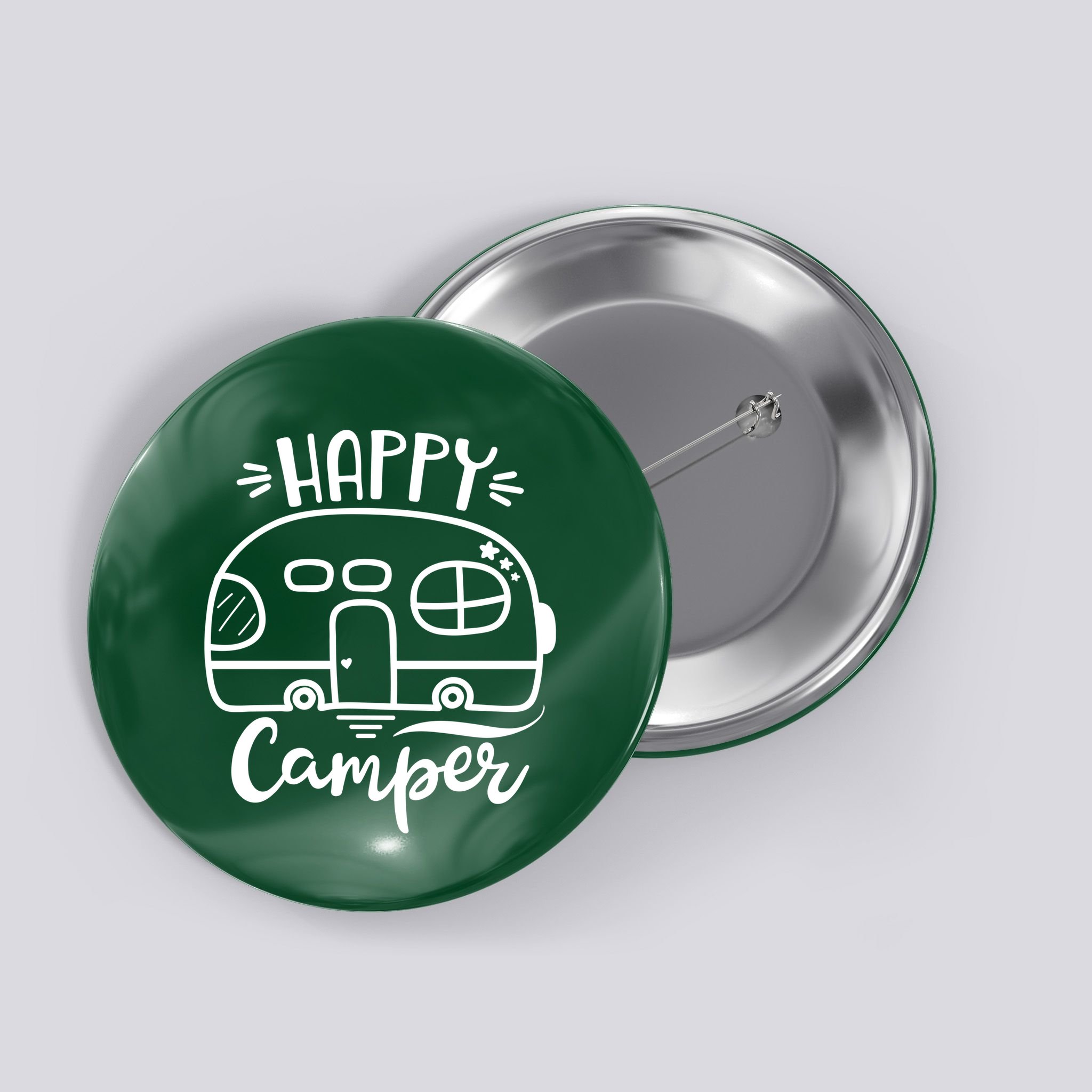 Happy Camper Adventure Travel Button