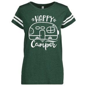 Happy Camper Adventure Travel Enza Ladies Jersey Football T-Shirt