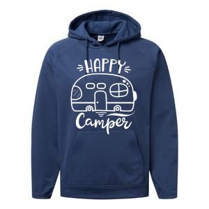 Happy Camper Adventure Travel Performance Fleece Hoodie