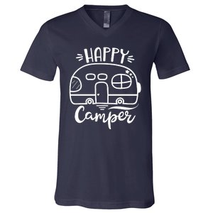 Happy Camper Adventure Travel V-Neck T-Shirt