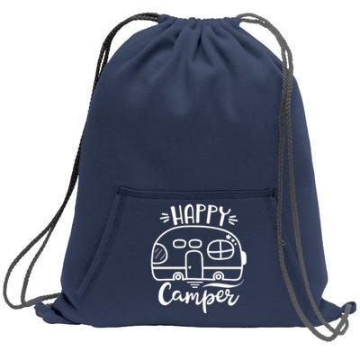 Happy Camper Adventure Travel Sweatshirt Cinch Pack Bag