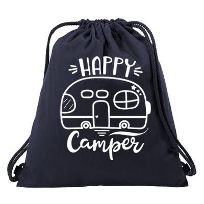 Happy Camper Adventure Travel Drawstring Bag