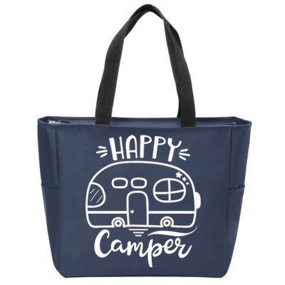 Happy Camper Adventure Travel Zip Tote Bag