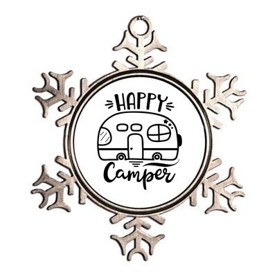 Happy Camper Adventure Travel Metallic Star Ornament