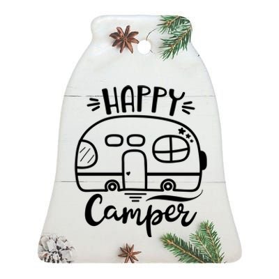 Happy Camper Adventure Travel Ceramic Bell Ornament