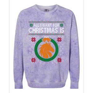 Horse Christmas All I Want For Christmas Is Horse Great Gift Colorblast Crewneck Sweatshirt