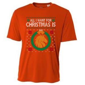 Horse Christmas All I Want For Christmas Is Horse Great Gift Cooling Performance Crew T-Shirt