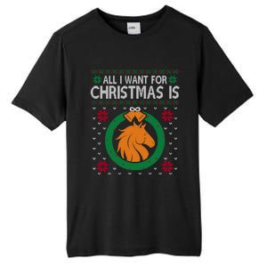 Horse Christmas All I Want For Christmas Is Horse Great Gift Tall Fusion ChromaSoft Performance T-Shirt