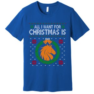 Horse Christmas All I Want For Christmas Is Horse Great Gift Premium T-Shirt