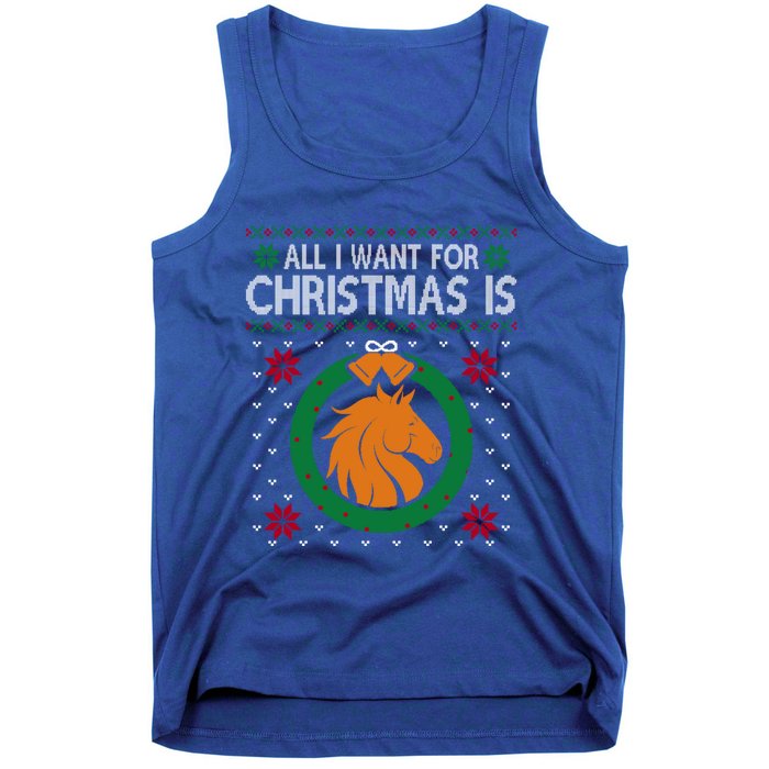 Horse Christmas All I Want For Christmas Is Horse Great Gift Tank Top