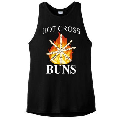 Hot Cross Buns Metal Rock Ladies PosiCharge Tri-Blend Wicking Tank