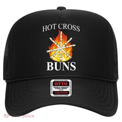 Hot Cross Buns Metal Rock High Crown Mesh Back Trucker Hat