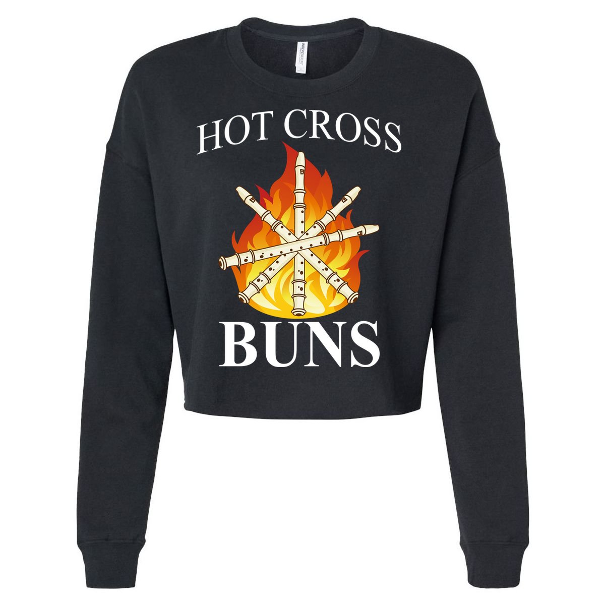 Hot Cross Buns Metal Rock Cropped Pullover Crew