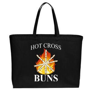 Hot Cross Buns Metal Rock Cotton Canvas Jumbo Tote