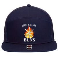 Hot Cross Buns Metal Rock 7 Panel Mesh Trucker Snapback Hat