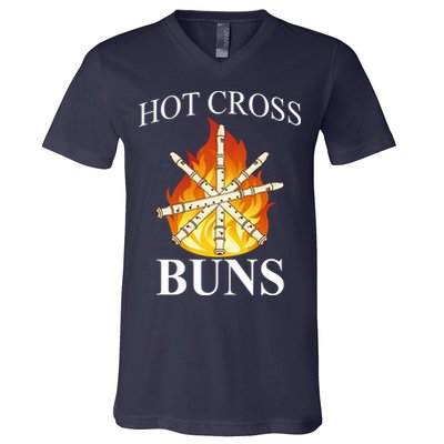Hot Cross Buns Metal Rock V-Neck T-Shirt
