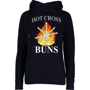 Hot Cross Buns Metal Rock Womens Funnel Neck Pullover Hood