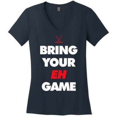 Hockey - Canada bring your EH Game Women's V-Neck T-Shirt