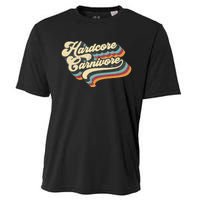 Hardcore Carnivore BBQ Meat Eating Lover 70s Retro Text Cooling Performance Crew T-Shirt