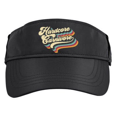 Hardcore Carnivore BBQ Meat Eating Lover 70s Retro Text Adult Drive Performance Visor