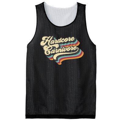 Hardcore Carnivore BBQ Meat Eating Lover 70s Retro Text Mesh Reversible Basketball Jersey Tank