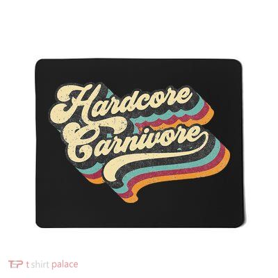 Hardcore Carnivore BBQ Meat Eating Lover 70s Retro Text Mousepad