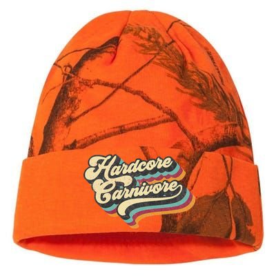 Hardcore Carnivore BBQ Meat Eating Lover 70s Retro Text Kati Licensed 12" Camo Beanie