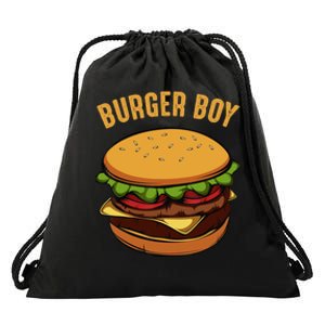 Hamburger Cheeseburger Burger Boy Funny Fast Food Lover Drawstring Bag