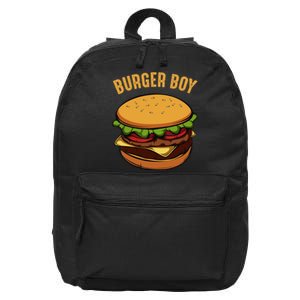 Hamburger Cheeseburger Burger Boy Funny Fast Food Lover 16 in Basic Backpack