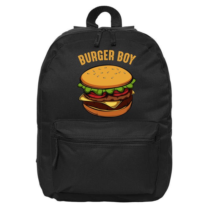 Hamburger Cheeseburger Burger Boy Funny Fast Food Lover 16 in Basic Backpack