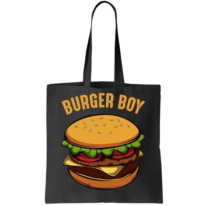 Hamburger Cheeseburger Burger Boy Funny Fast Food Lover Tote Bag