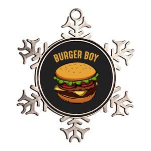 Hamburger Cheeseburger Burger Boy Funny Fast Food Lover Metallic Star Ornament