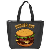 Hamburger Cheeseburger Burger Boy Funny Fast Food Lover Zip Tote Bag